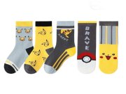 Dětské ponožky Pokémon Pikachu a pokébal 3-5 let 5 párů Dětské oblečení - Dětské ponožky