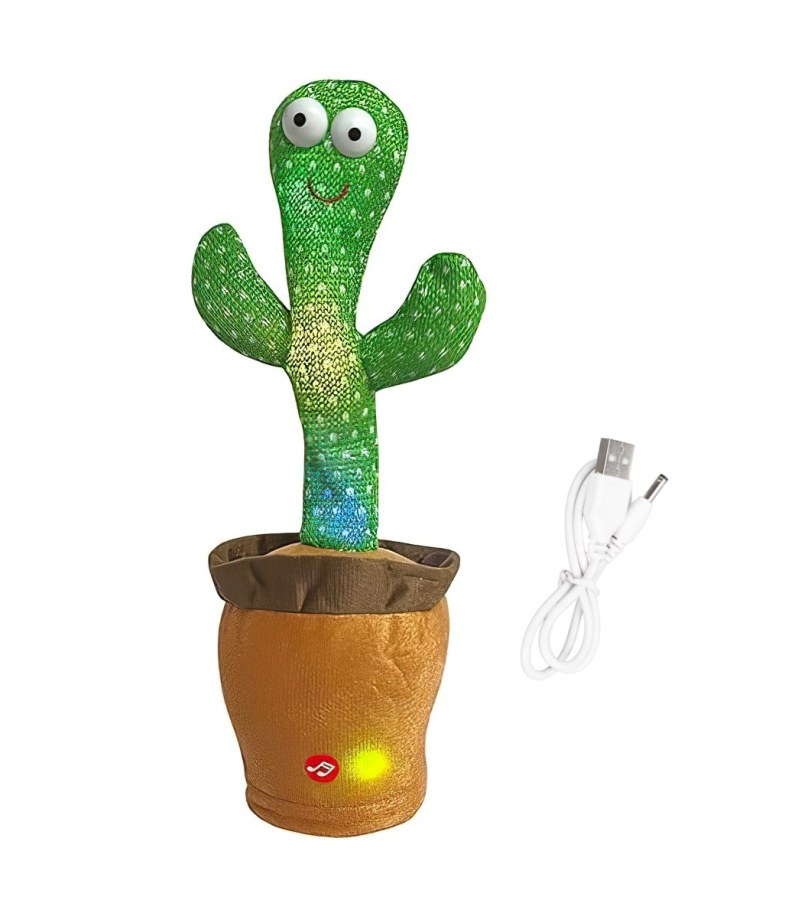 Interaktivní plyšová hračka Kaktus zpívající tancující USB 34cm - Interaktivní hračky