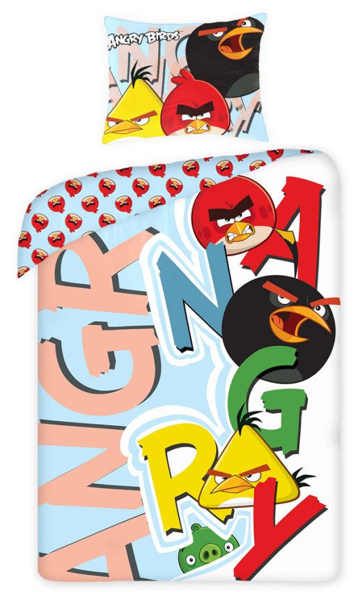 Povlečení licenční - Povlečení Angry Birds písmena 140/200 Povlečení Angry Birds písmena 140/200 - Povlečení licenční