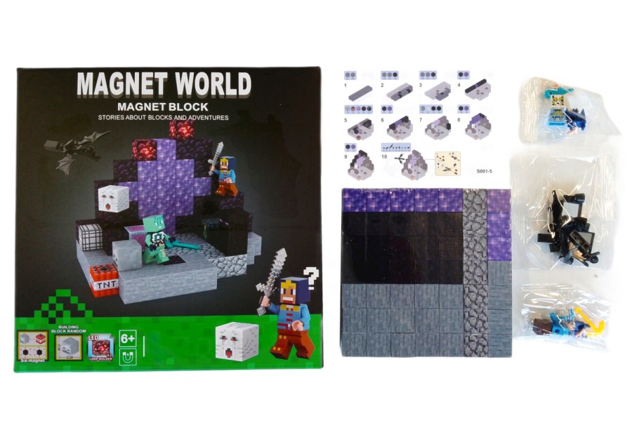 Hračky - Magnetické stavebnice - Magnetická stavebnice Minecraft Dragon world svítící 100ks Magnetická stavebnice Minecraft Dragon world svítící 100ks - Magnetické stavebnice
