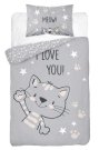DETEXPOL Povlečení do postýlky Kočka I love you Bavlna, 100/135, 40/60 cm Povlečení do postýlky