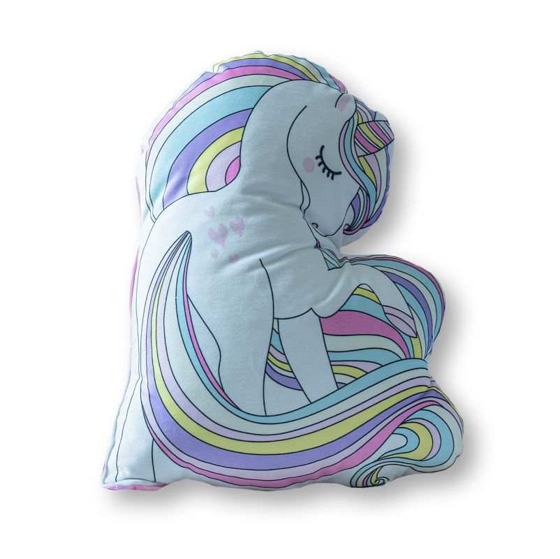 Polštářky - polštářky s výplní - DETEXPOL Tvarovaný mikroplyšový polštářek Jednorožec srdíčka Polyester, 39x30 cm DETEXPOL Tvarovaný mikroplyšový polštářek Jednorožec srdíčka Polyester, 39x30 cm - polštářky s výplní