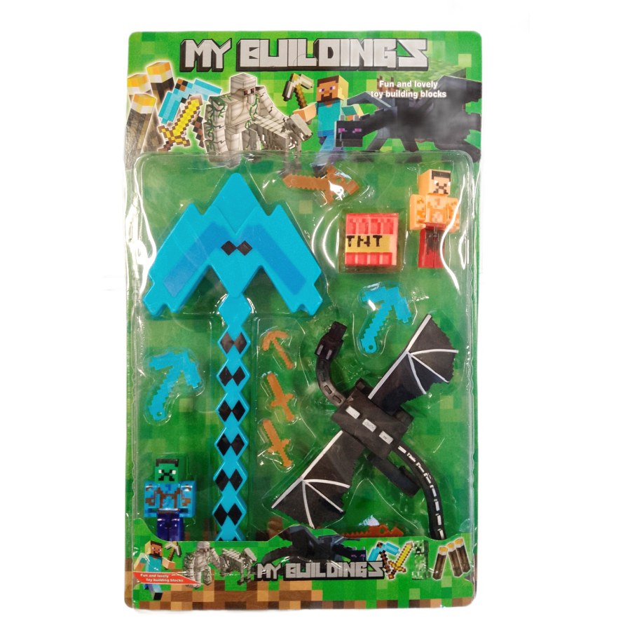 Kolekce figurek Minecraft Diamantový meč s doplňky 12ks - Figurky a postavičky