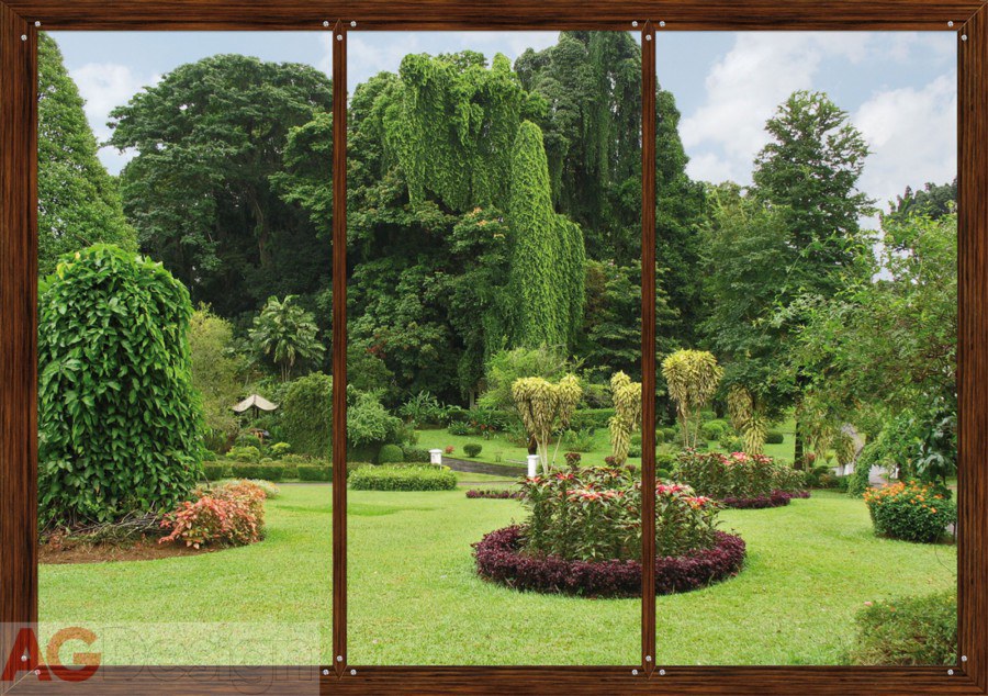 Fototapeta Window in garden FTS-1314, rozměry 360 x 254 cm - Fototapety skladem