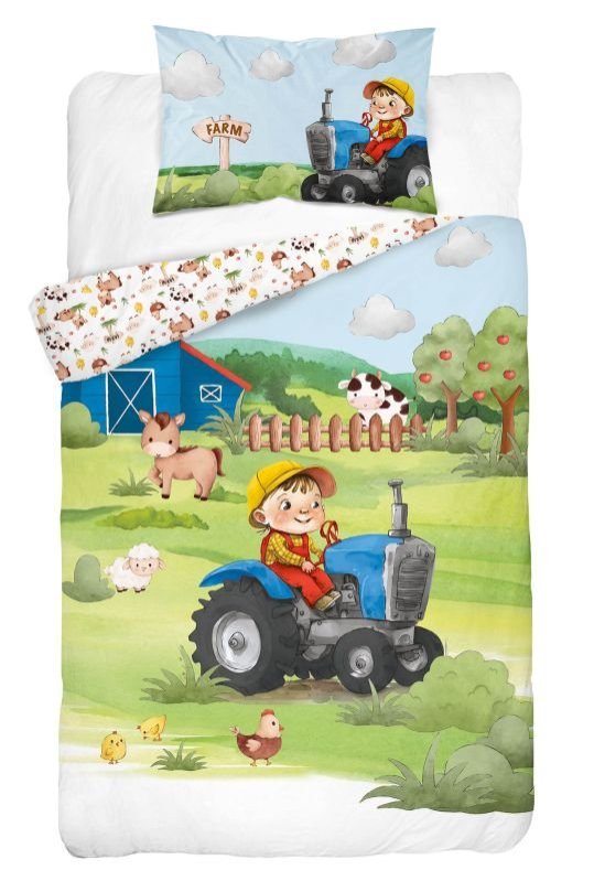 Povlečení do postýlky - DETEXPOL Bambusové povlečení do postýlky 3D Farma modrá Bavlna, Bambus, 100/135, 40/60 cm DETEXPOL Bambusové povlečení do postýlky 3D Farma modrá Bavlna, Bambus, 100/135, 40/60 cm - Povlečení do postýlky