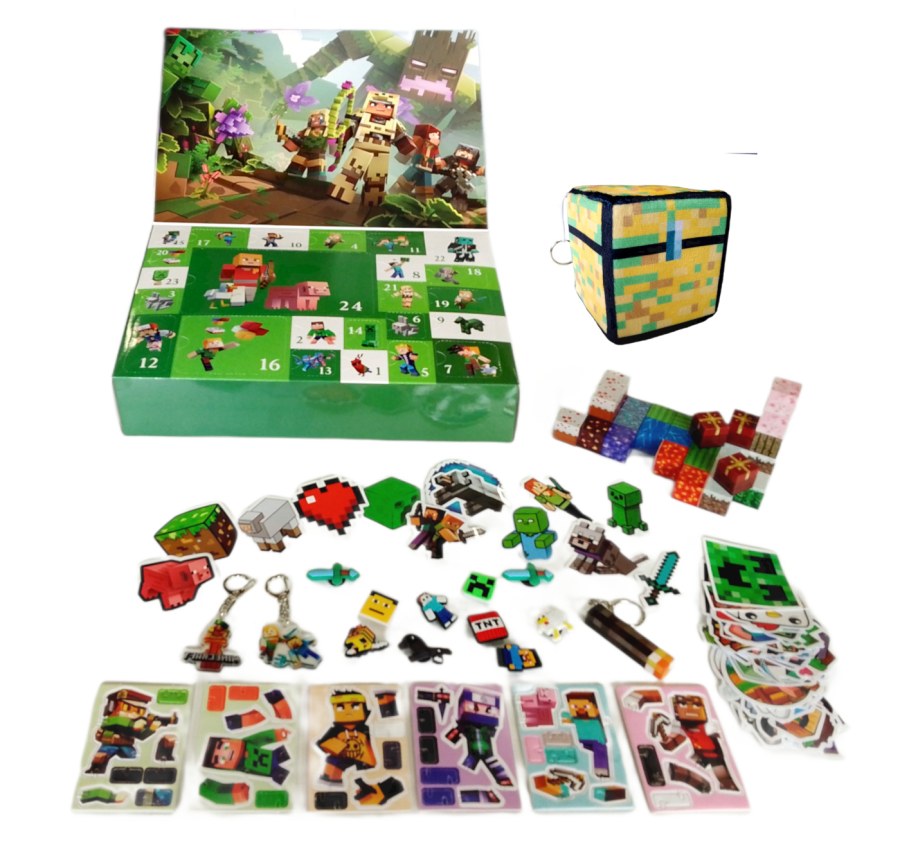 Hračky - Magnetické stavebnice - Adventní kalendář Minecraft Magnetické kostky a jiná překvapení Adventní kalendář Minecraft Magnetické kostky a jiná překvapení - Magnetické stavebnice