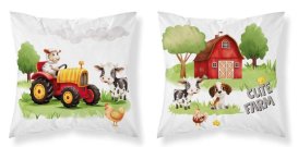 Polštářky povláčky na polštářky - DETEXPOL Povlak na polštářek Farma červená Bavlna, 40/40 cm DETEXPOL Povlak na polštářek Farma červená Bavlna, 40/40 cm