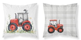 Polštářky povláčky na polštářky - DETEXPOL Povlak na polštářek Traktor červený Bavlna, 40/40 cm DETEXPOL Povlak na polštářek Traktor červený Bavlna, 40/40 cm