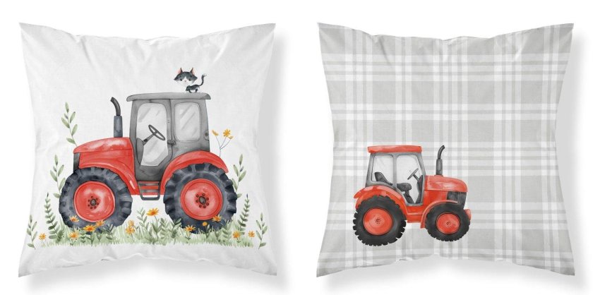 Polštářky - povláčky na polštářky - DETEXPOL Povlak na polštářek Traktor červený Bavlna, 40/40 cm DETEXPOL Povlak na polštářek Traktor červený Bavlna, 40/40 cm - povláčky na polštářky