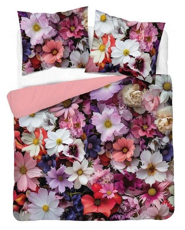 Povlečení fototisk - DETEXPOL Francouzské povlečení 3D Letní květy broskvová micro Polyester - mikrovlákno, 220/200, 2x70/80 cm DETEXPOL Francouzské povlečení 3D Letní květy broskvová micro Polyester - mikrovlákno, 220/200, 2x70/80 cm - Povlečení fototisk