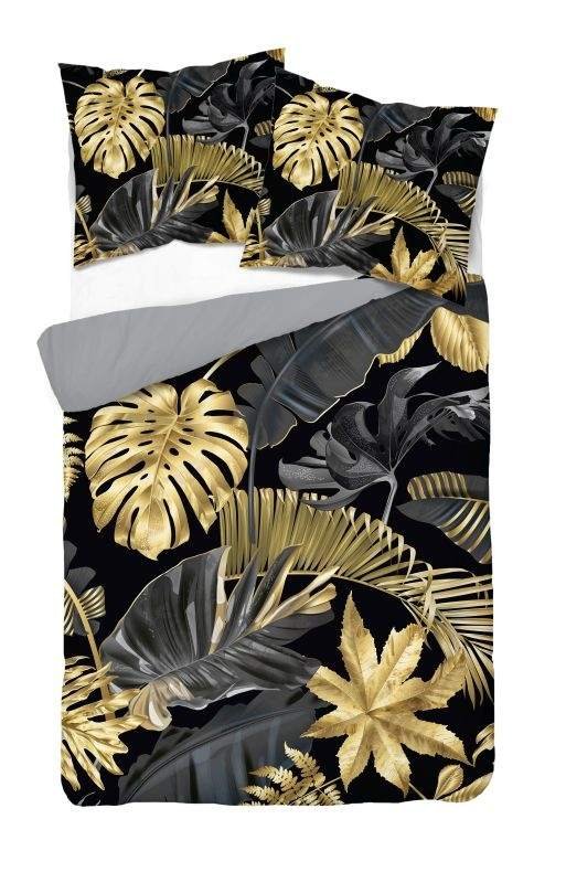 Povlečení fototisk - DETEXPOL Francouzské povlečení 3D Zlaté listy micro Polyester - mikrovlákno, 220/200, 2x70/80 cm DETEXPOL Francouzské povlečení 3D Zlaté listy micro Polyester - mikrovlákno, 220/200, 2x70/80 cm - Povlečení fototisk