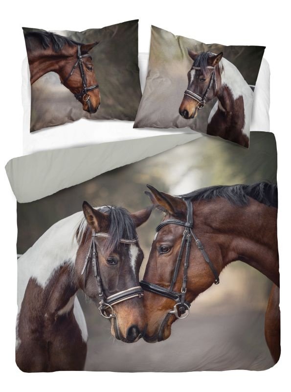 Povlečení fototisk - DETEXPOL Francouzské povlečení 3D Koně Love micro Polyester - mikrovlákno, 220/200, 2x70/80 cm DETEXPOL Francouzské povlečení 3D Koně Love micro Polyester - mikrovlákno, 220/200, 2x70/80 cm - Povlečení fototisk