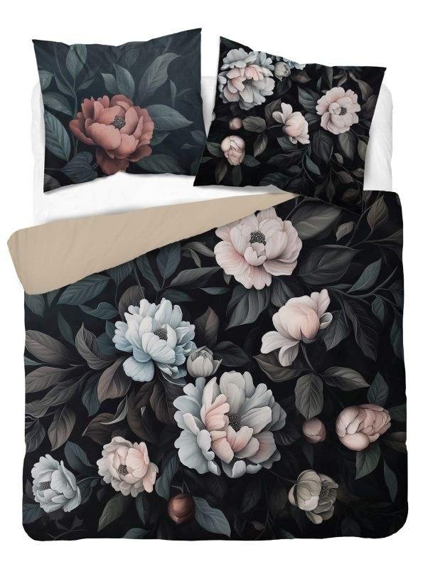 Povlečení fototisk - DETEXPOL Francouzské povlečení 3D Pivoňky na černém micro Polyester - mikrovlákno, 220/200, 2x70/80 cm DETEXPOL Francouzské povlečení 3D Pivoňky na černém micro Polyester - mikrovlákno, 220/200, 2x70/80 cm - Povlečení fototisk