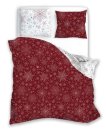 Povlečení pro teenagery - FARO Francouzské Vánoční povlečení Scandic 066 Vločky red Bavlna, 220/200, 2x70/80 cm FARO Francouzské Vánoční povlečení Scandic 066 Vločky red Bavlna, 220/200, 2x70/80 cm