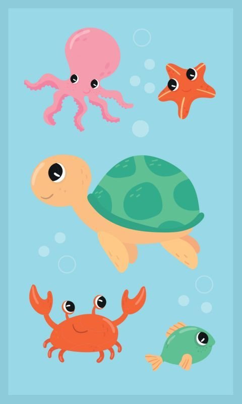 FARO Dětský ručník Mořský svět Bavlna - Froté, 50/30 cm - ručníky 50x30 cm