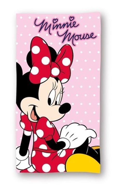 Osušky,ručníky, ponča, župany - plážové osušky - FARO Osuška Minnie pink Bavlna - Froté, 70/140 cm FARO Osuška Minnie pink Bavlna - Froté, 70/140 cm - plážové osušky