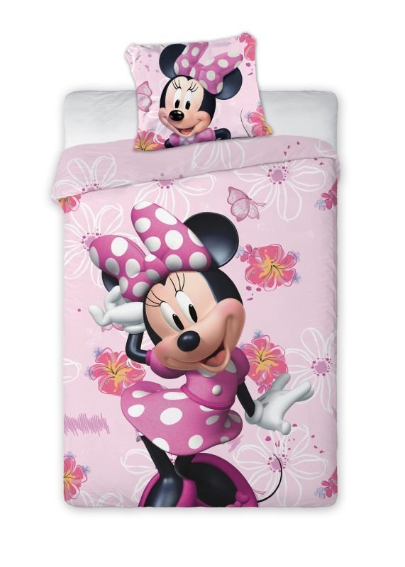 Povlečení licenční - FARO Povlečení Minnie květy Bavlna, 140/200, 70/90 cm FARO Povlečení Minnie květy Bavlna, 140/200, 70/90 cm - Povlečení licenční