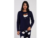 Dámské pyžamo dlouhé Méďa na obláčku