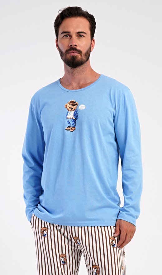 Pánské pyžamo dlouhé Bear - Pánská pyžama s dlouhým rukávem
