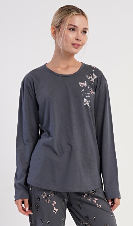 Dámské pyžamo dlouhé Lucia - Nadměrná dámská pyžama s dlouhým rukávem