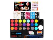 Velká sada barev na obličej a vlasy s doplňky Luxury 102ks Párty a karneval - Barvy na obličej