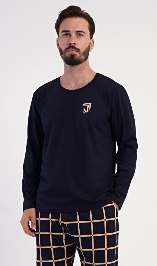 Muži - Pánská pyžama - Pánská pyžama s dlouhým rukávem - Pánské pyžamo dlouhé Alfréd Pánské pyžamo dlouhé Alfréd - Pánská pyžama s dlouhým rukávem