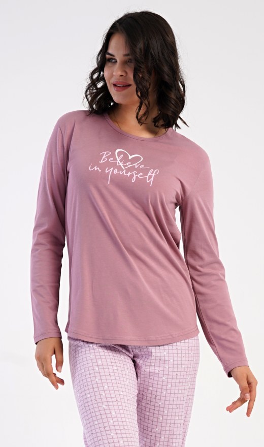 Ženy - Dámská pyžama - Dámská pyžama s dlouhým rukávem - Dámské pyžamo dlouhé Believe Dámské pyžamo dlouhé Believe - Dámská pyžama s dlouhým rukávem