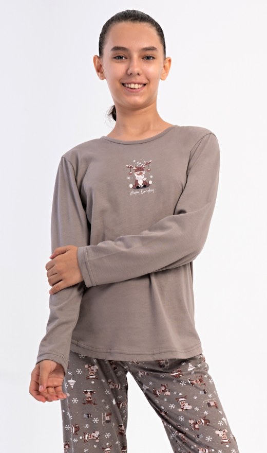 Dětské pyžamo dlouhé Sobík - Dívčí pyžama s dlouhým rukávem