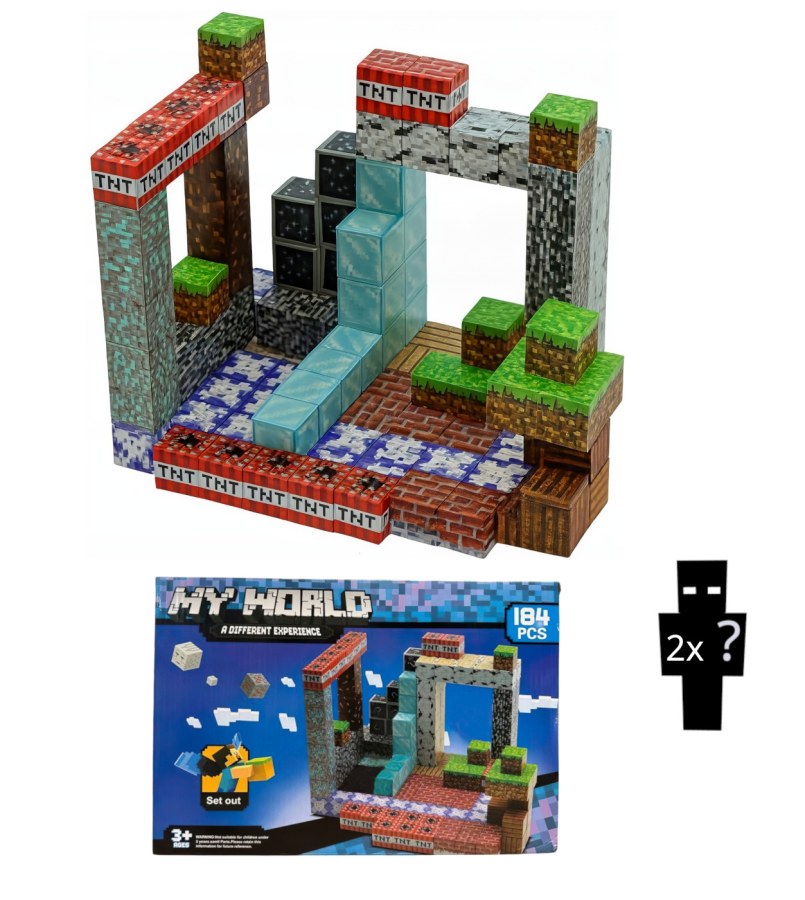 Minecraft Magnetická stavebnice XL Diamond TNT Redstone 184ks - Magnetické stavebnice