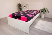 JERRY FABRICS Prostěradlo mikroplyš Srdce Polyester, 90/200 cm