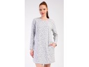 Dámské domácí šaty s dlouhým rukávem Flowers