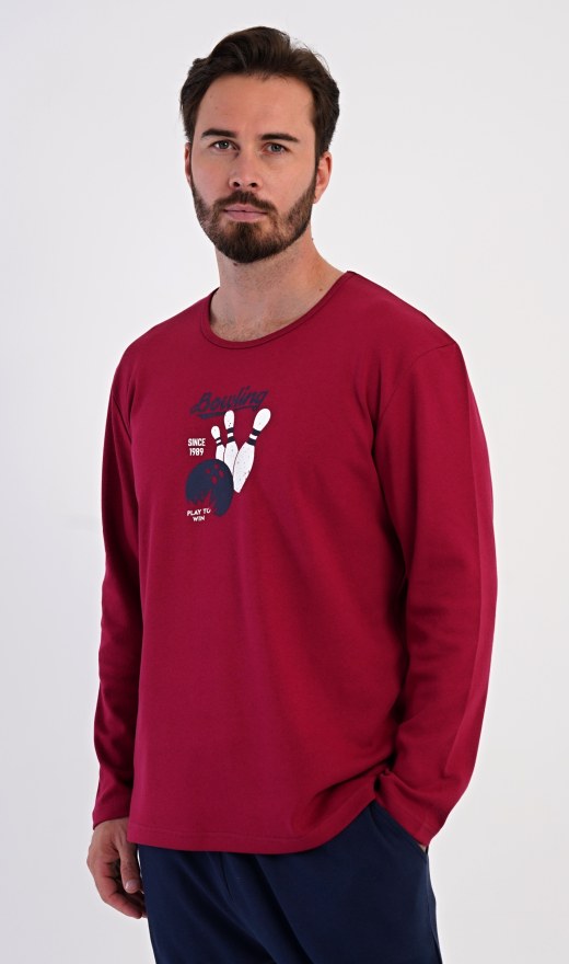 Pánské pyžamo dlouhé Bowling - Pánská pyžama s dlouhým rukávem