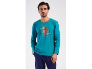 Pánské pyžamo dlouhé Méďa Ospalec