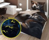 DETEXPOL Povlečení Přátelé navždy portrét svítící Bavlna, 140/200, 70/80 cm Povlečení fototisk