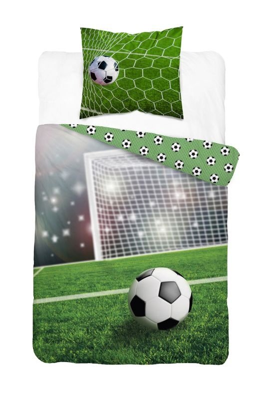 DETEXPOL Povlečení Fotbal přímý kop Bavlna, 140/200, 70/80 cm - Povlečení fototisk