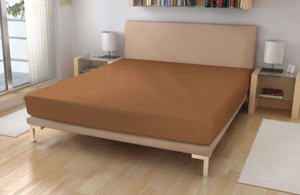 Jersey prostěradlo 180/200 oříšková - Prostěradla