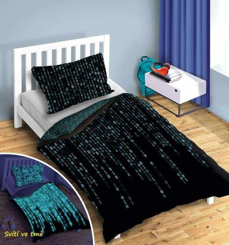 Povlečení pro teenagery - FARO Povlečení Matrix svítící Bavlna, 140/200, 70/90 cm FARO Povlečení Matrix svítící Bavlna, 140/200, 70/90 cm - Povlečení pro teenagery