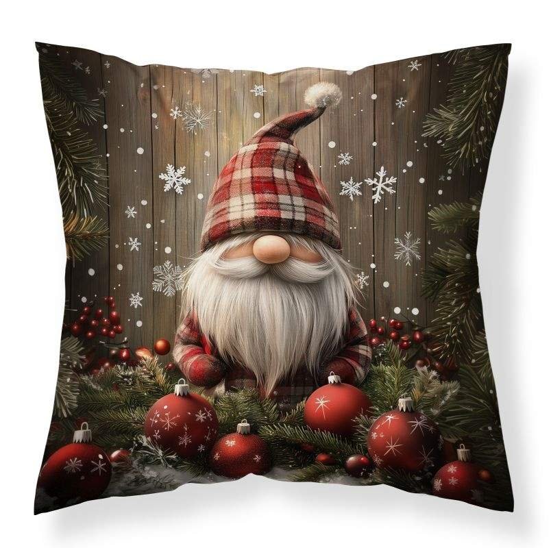 Polštářky - povláčky na polštářky - DETEXPOL Vánoční povlak na polštářek Trpaslík ozdoby micro Polyester, 40/40 cm DETEXPOL Vánoční povlak na polštářek Trpaslík ozdoby micro Polyester, 40/40 cm - povláčky na polštářky