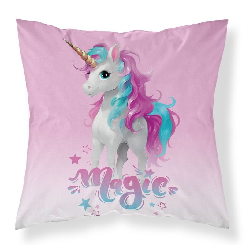 Polštářky - povláčky na polštářky - DETEXPOL Povlak na polštářek Jednorožec Magic micro Polyester, 40/40 cm DETEXPOL Povlak na polštářek Jednorožec Magic micro Polyester, 40/40 cm - povláčky na polštářky