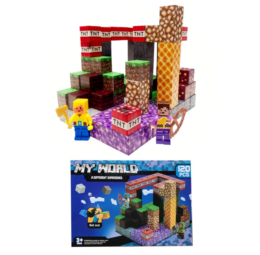 Magnetická stavebnice Minecraft TNT Amethyst Lava building expresion 120ks - Magnetické stavebnice