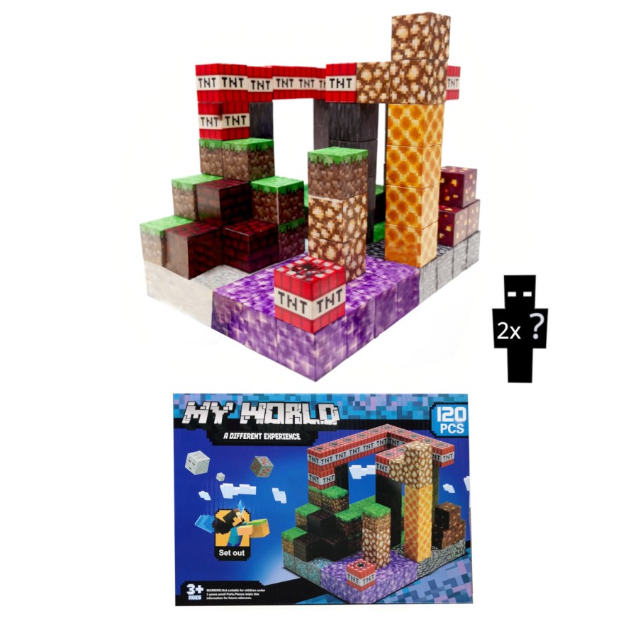 Magnetická stavebnice Minecraft TNT Amethyst Lava building expresion 120ks - Magnetické stavebnice