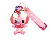 Dětská klíčenka Lilo a Stitch Angel růžová s poutkem a karabinou Školní potřeby - Přívěšky a klíčenky
