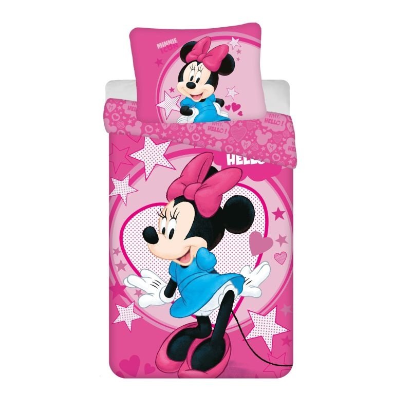 JERRY FABRICS Povlečení Minnie Hello micro Polyester - mikrovlákno, 140/200, 70/90 cm - Povlečení licenční