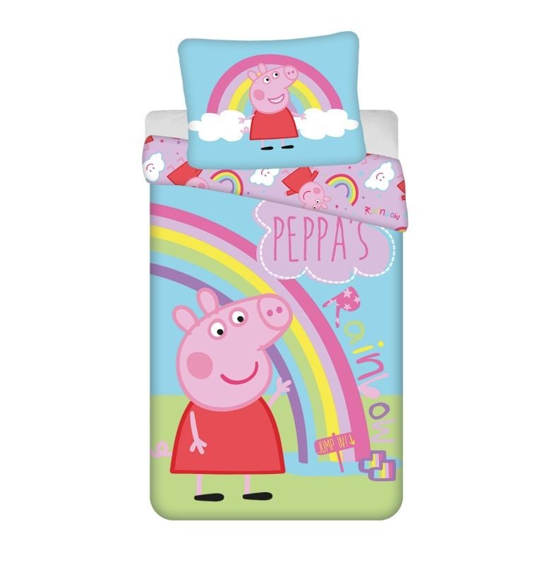 JERRY FABRICS Povlečení Peppa Pig PEP016 Bavlna, 140/200, 70/90 cm - Povlečení licenční