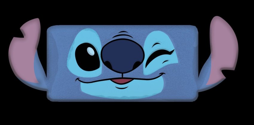 JERRY FABRICS Tvarovaný mikroplyšový polštářek Lilo and Stitch Blink Polyester, 45x27 cm - Polštářky