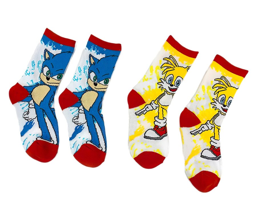 Dětské oblečení - Dětské ponožky - Dětské ponožky Ježek Sonic a Liška Tails 5-8 let 2 páry Dětské ponožky Ježek Sonic a Liška Tails 5-8 let 2 páry - Dětské ponožky