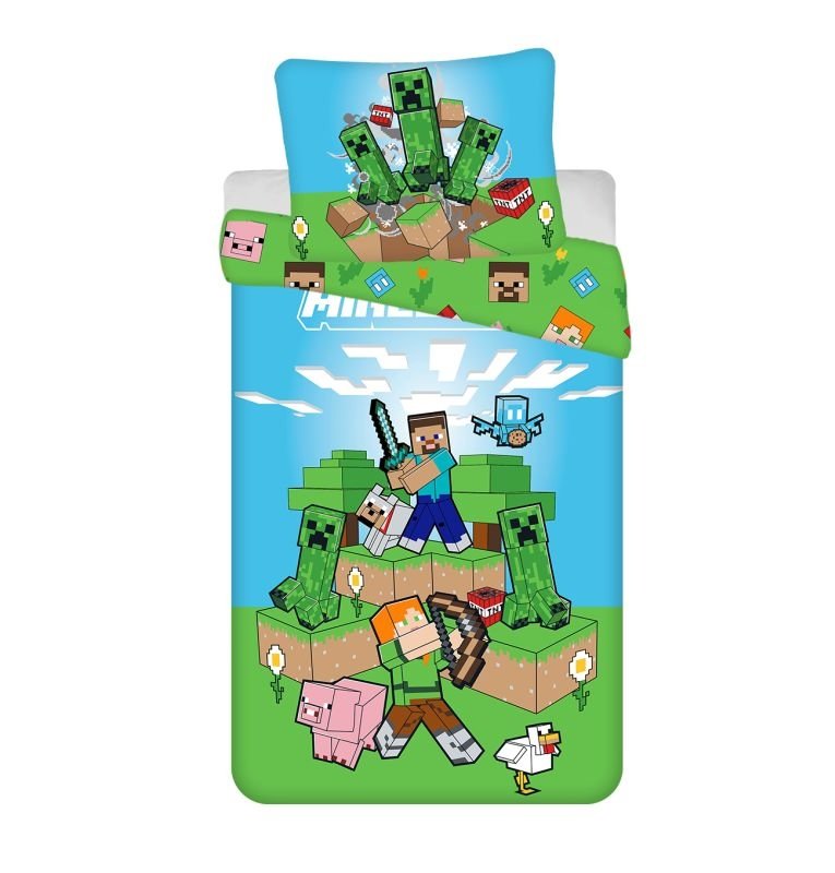 Povlečení licenční - JERRY FABRICS Povlečení Minecraft Outdoor Mobs Bavlna, 140/200, 70/90 cm JERRY FABRICS Povlečení Minecraft Outdoor Mobs Bavlna, 140/200, 70/90 cm - Povlečení licenční