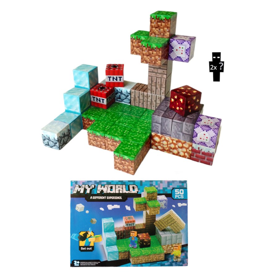 Magnetická stavebnice Minecraft Diamond world 50ks - Magnetické stavebnice