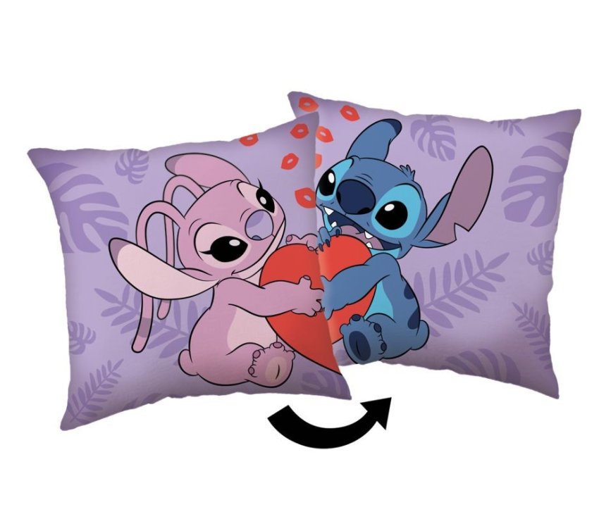 JERRY FABRICS Polštářek Lilo and Stitch Kiss Polyester, 40/40 cm - Polštářky