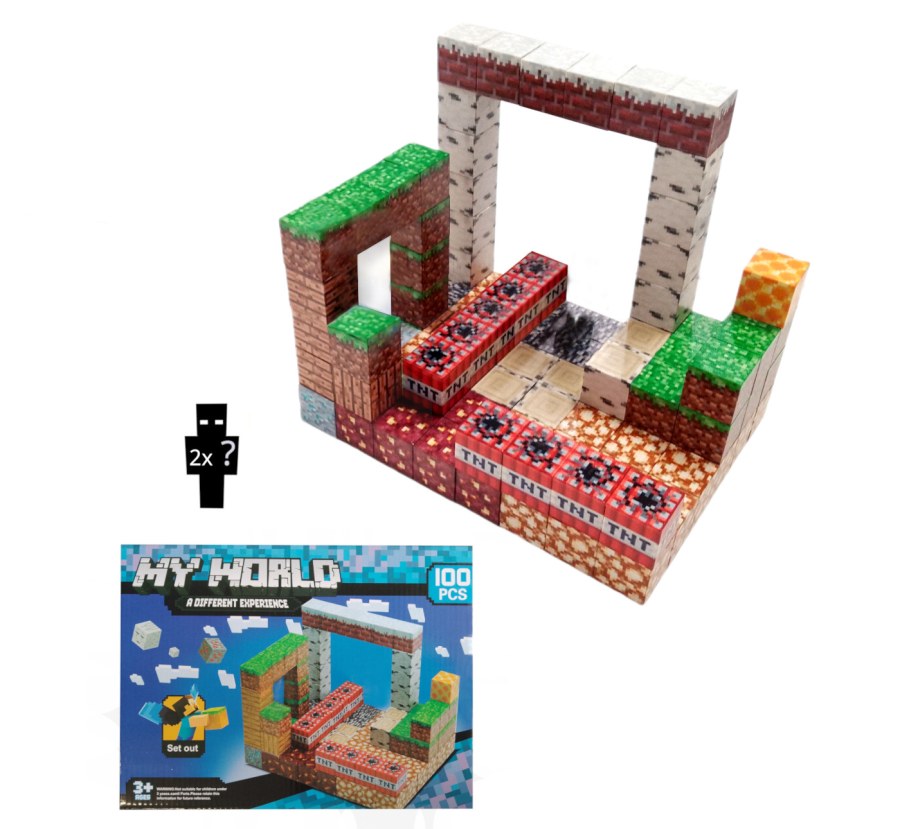 Magnetická stavebnice Minecraft TNT world 100ks - Magnetické stavebnice